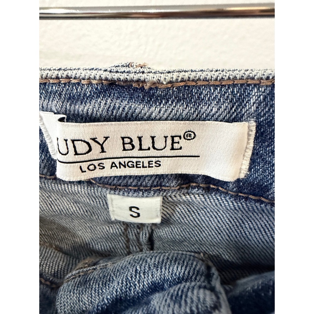 Judy Blue Rhinestone Embellished Distressed Denim Shorts Light Wash Small - Picture 3 of 5